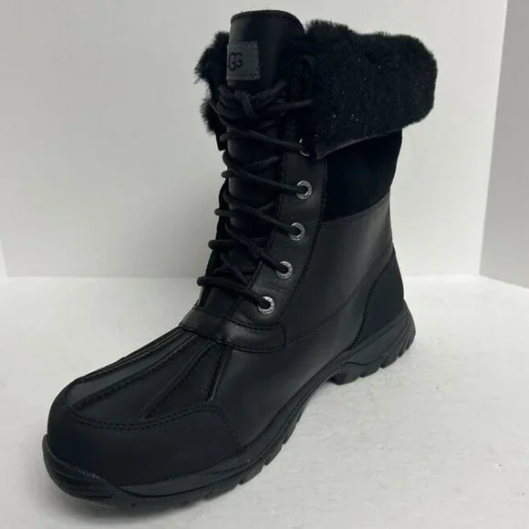 UGG Men's Butte Waterproof Snow Boots Black, Size 10 M